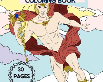 Dibujos para colorear de mitología griega: Dioses antiguos, vol. 2 (descarga digital)