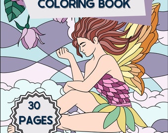 Libro para colorear de hadas, vol. 1, 30 páginas (descarga digital)