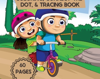 Libro para colorear de ciclismo para niños: Páginas de actividades de ciclismo (Descarga digital)