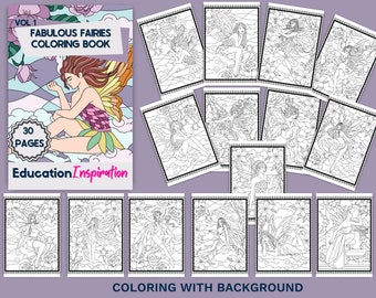 Fab Fairy Coloring, Fantasy Coloring, Fairy Tale Coloring, Myth Coloring, Adult Coloring, Fairy, Fairy Art