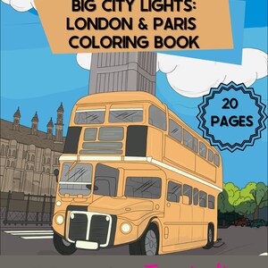 London and Paris Coloring, Travel Coloring, City Coloring, Paris Coloring, London Coloring, Cute Coloring, Cozy Coloring, Vacation Coloring