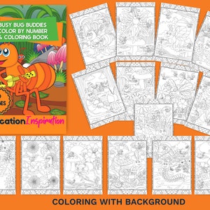 Insect Color By Number Bug Coloring By Number Insect | Etsy