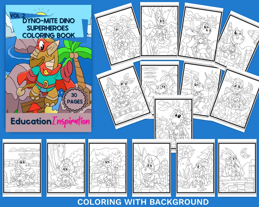 Dinosaur Heroes Coloring, Dinosaur Coloring, Superhero Coloring, Animal ...