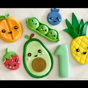 Fruit and vegetables cake topper, fruit cake decor, fruit and vegetable cake topper