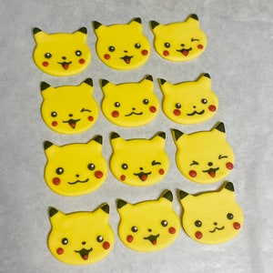 pikachu inspired fondant cupcake toppers