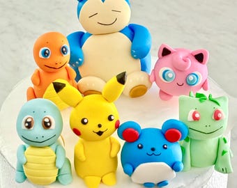 Pokemom Inspired Fondant Cake Toppers - full set