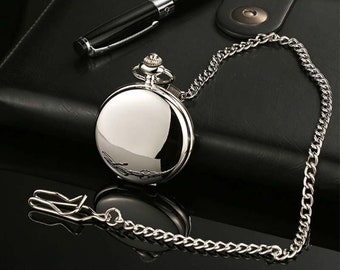2 Pocket Watch & Chain + Personalized Gift For Him