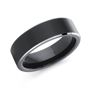 Quality Black Cobalt Ring / Simple Carbon Fiber finish / Handmade Comfort Fit Ring