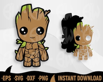 Baby Groot Svg, Baby Groot Cut File for Cricut, Silhouette, Guardians of the Galaxy Svg, LAYERED Cutting File, Cute Baby Groot Printable