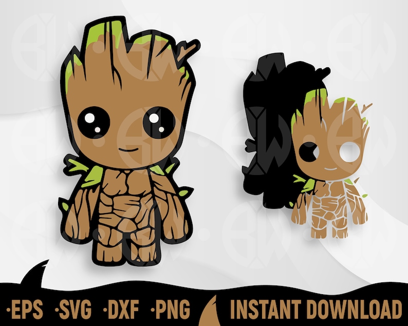 Baby Groot Svg Baby Groot Cut File for Cricut Silhouette - Etsy