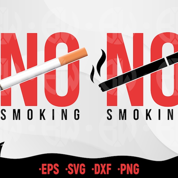 No Smoking Sign Svg Cut File for Cricut, Silhouette, Non Smoking Area SVG, Vinyl & Craft Cutting File, Die Cut, Template, Clipart, Printable