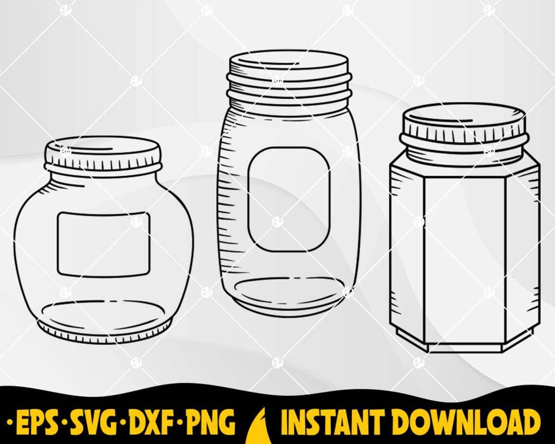 Mason Jar Svg, Glass Jar Svg, Jars Bundle Svg, Mason Jar Cut File ...