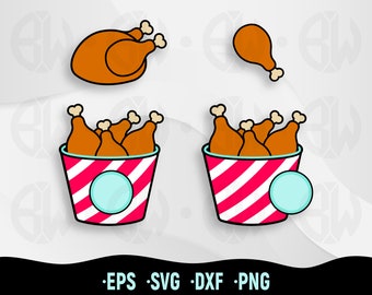 Layered Chicken Wings Svg, Bucket of Chicken Svg, Fried Chicken, Junk Food Svg, Cut Files for Cricut, Silhouette, Food Svg, Fried Chicken