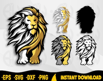 Lion Vector Cut Files, Lion svg, dxf, png, eps (Digital Download)