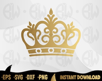 Crown Svg Cutting File, Crown Clipart, Crown Silhouette, Crown Svg, King svg, Vector Crown, Eps Vector File, Royal Crown SVG, Crown Cut File