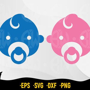 Baby Face with Pacifier Cut File (svg, png, eps, dxf) (Digital Download)