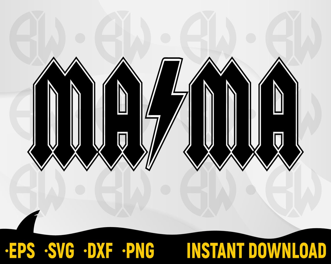 Mama ACDC Style SVG, Mother's Day Design (digital Download) - Etsy