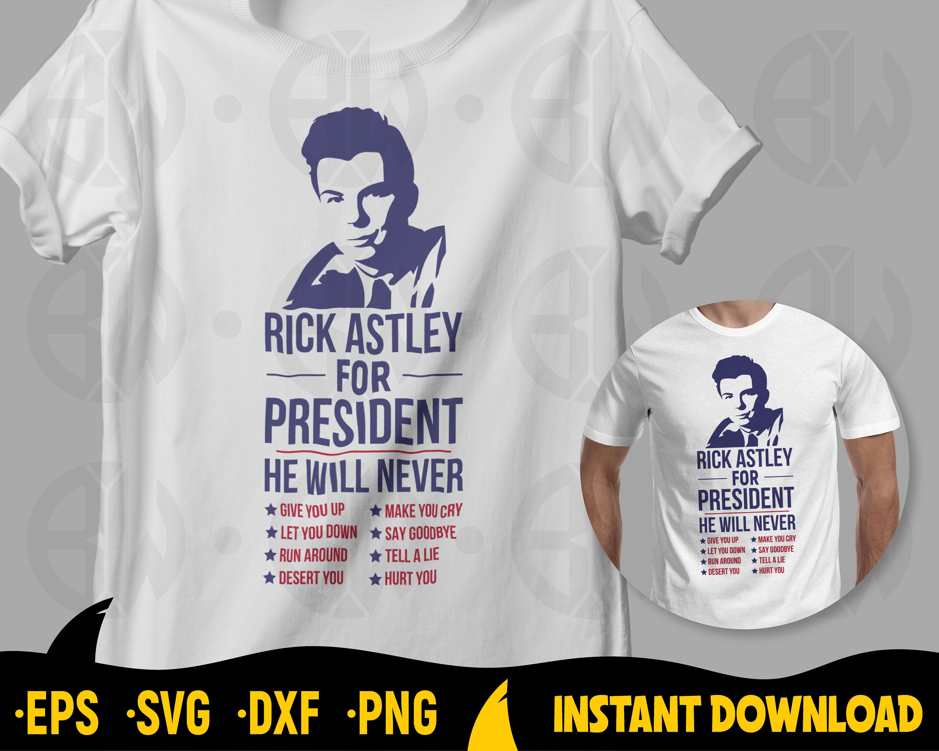 Never Gonna Give You Up Rickroll - Rick Astley Essential T-Shirt by  Samstown4077