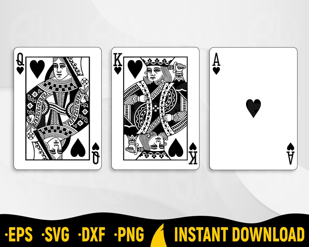 Poker Spades Jack Queen King and Ace SVG PNG and (Download Now) 