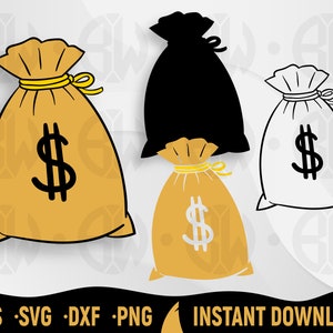 Borsa di denaro con simbolo di dollaro Svg File di taglio per Cricut, Silhouette, Borsa O Soldi, Sacco di denaro, Money Svg, Dollar Svg, Sacco di denaro, Contanti