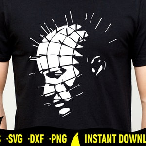 Hellraiser Svg Cut File pour Cricut, Hellraiser Svg, Pinhead Svg, Pinhead Silhouette, Pinhead Eps, Png, Svg, Dxf, Hellraiser Horror Movie Svg