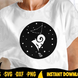 Steenbok Sterrenbeeld Svg, Steenbok Sterrenbeeld, Leeuw Sterrenbeeld, Astrologische, Horoscoop, Snijbestanden voor Snijmachines, Silhouet