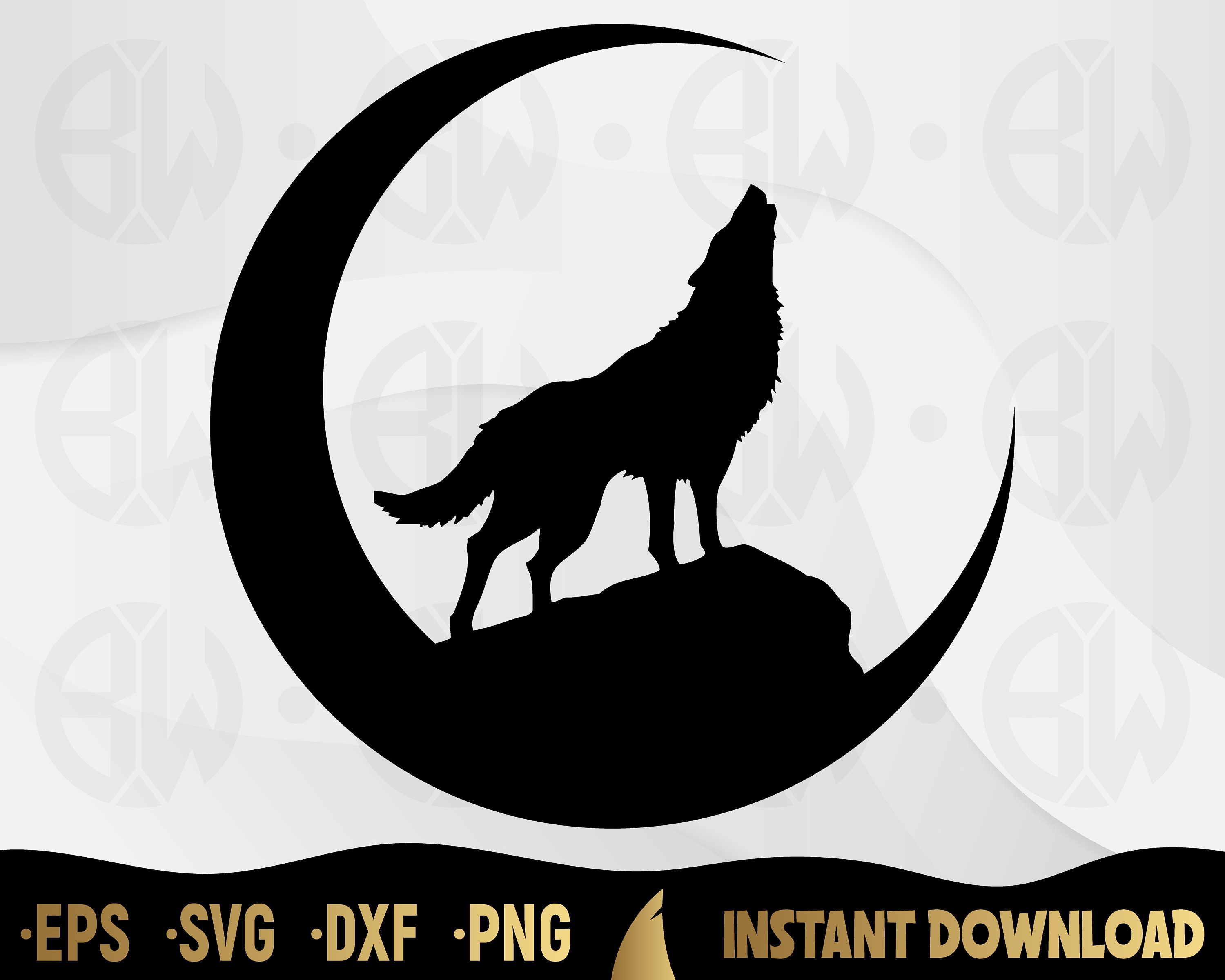 Wolf Howling Svg Wolf Moon Svg Cut File For Cricut Clipart Etsy | My ...