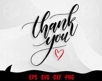 Thank You SVG Cut File, Appreciation Card Design (Commercial Use)