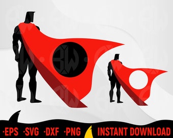 Superhero Monogram Silhouette SVG Cut File for Cricut, Cameo (Digital Download)