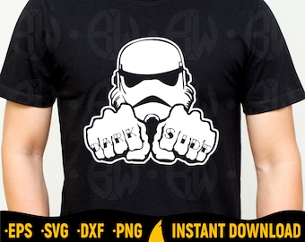 Stormtrooper Dark Side SVG, Galaktische Imperium, Star Wars Helm (Digitaler Download)