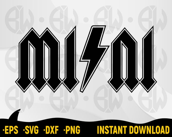 Mini ACDC Style SVG for Silhouette or Cricut Mini Design Svg | Etsy