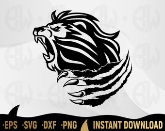 Lion Attack SVG, Claws, Logo, Cut File (Digital Download)