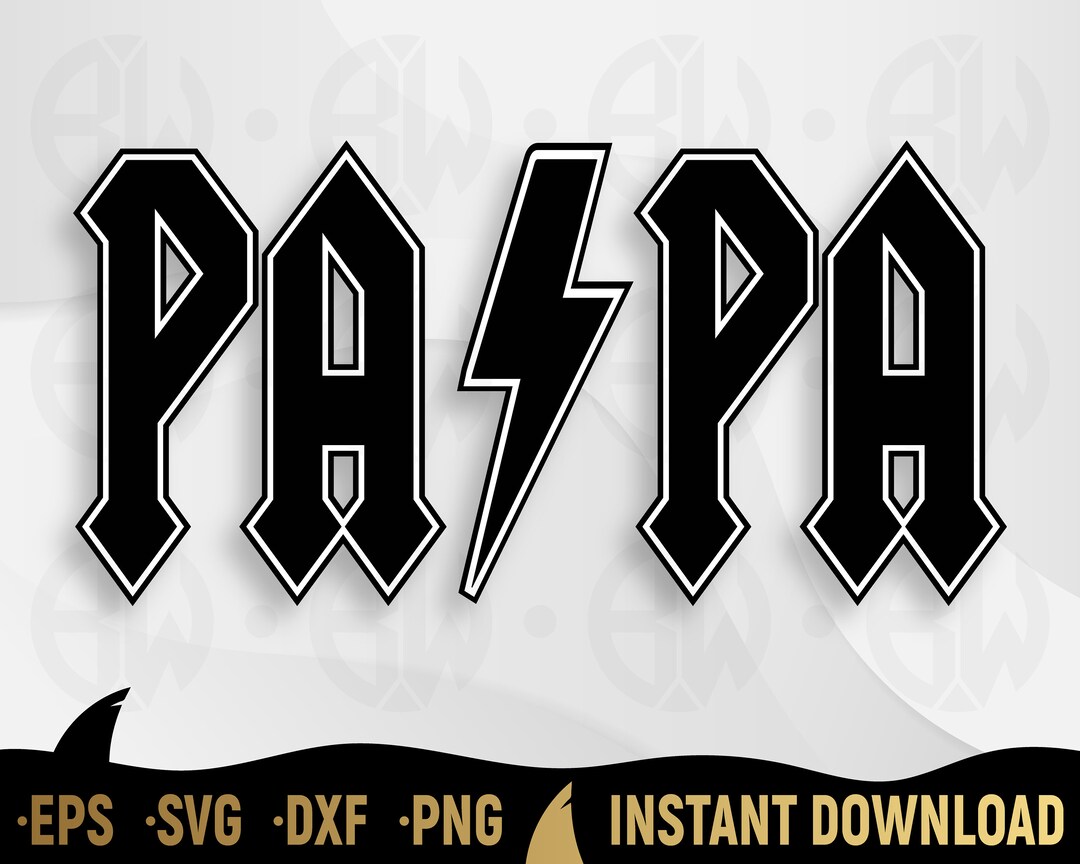 Papa ACDC Style SVG Cut File, Father's Day Design - Etsy