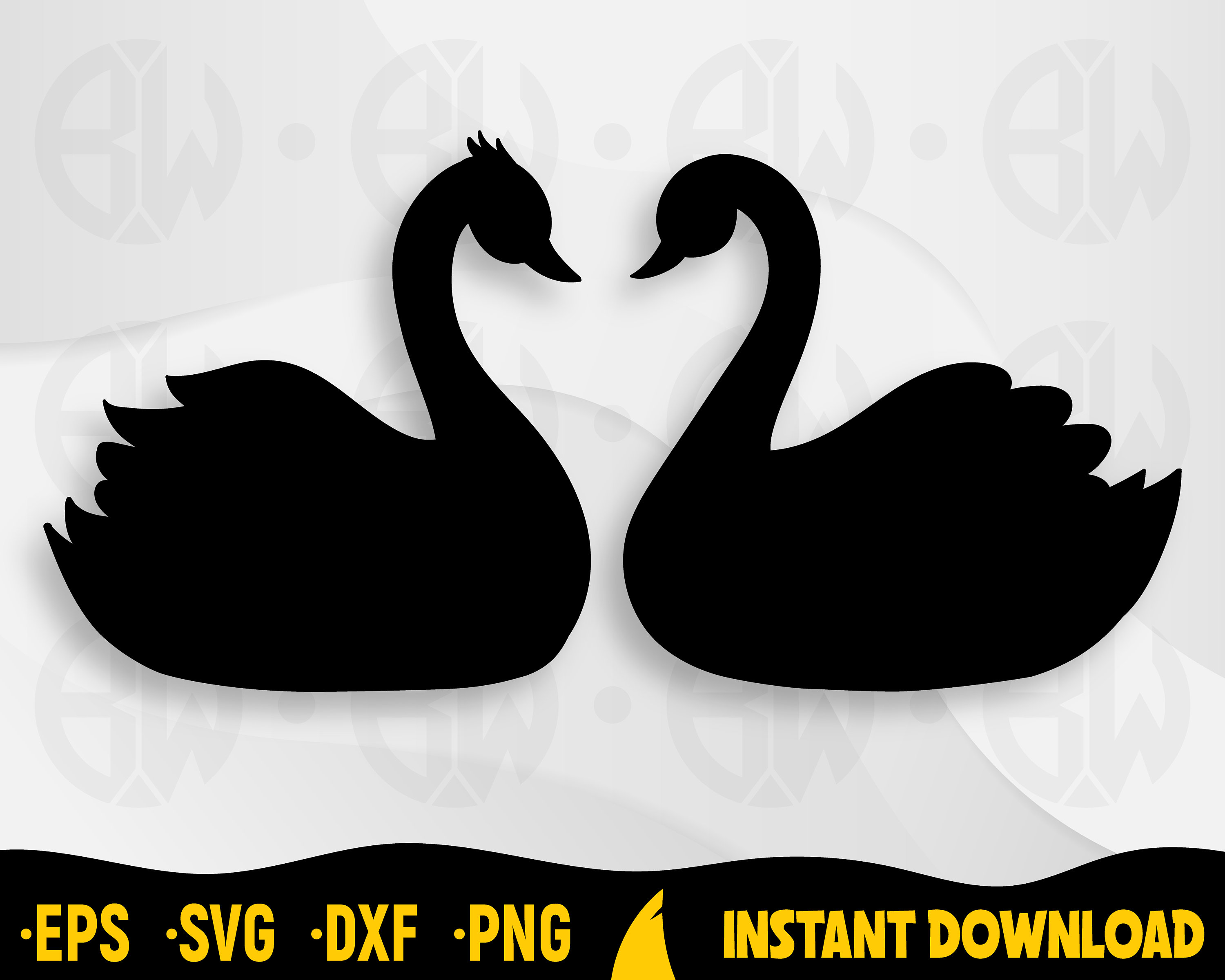 Swan Bird Clipart Silhouettes