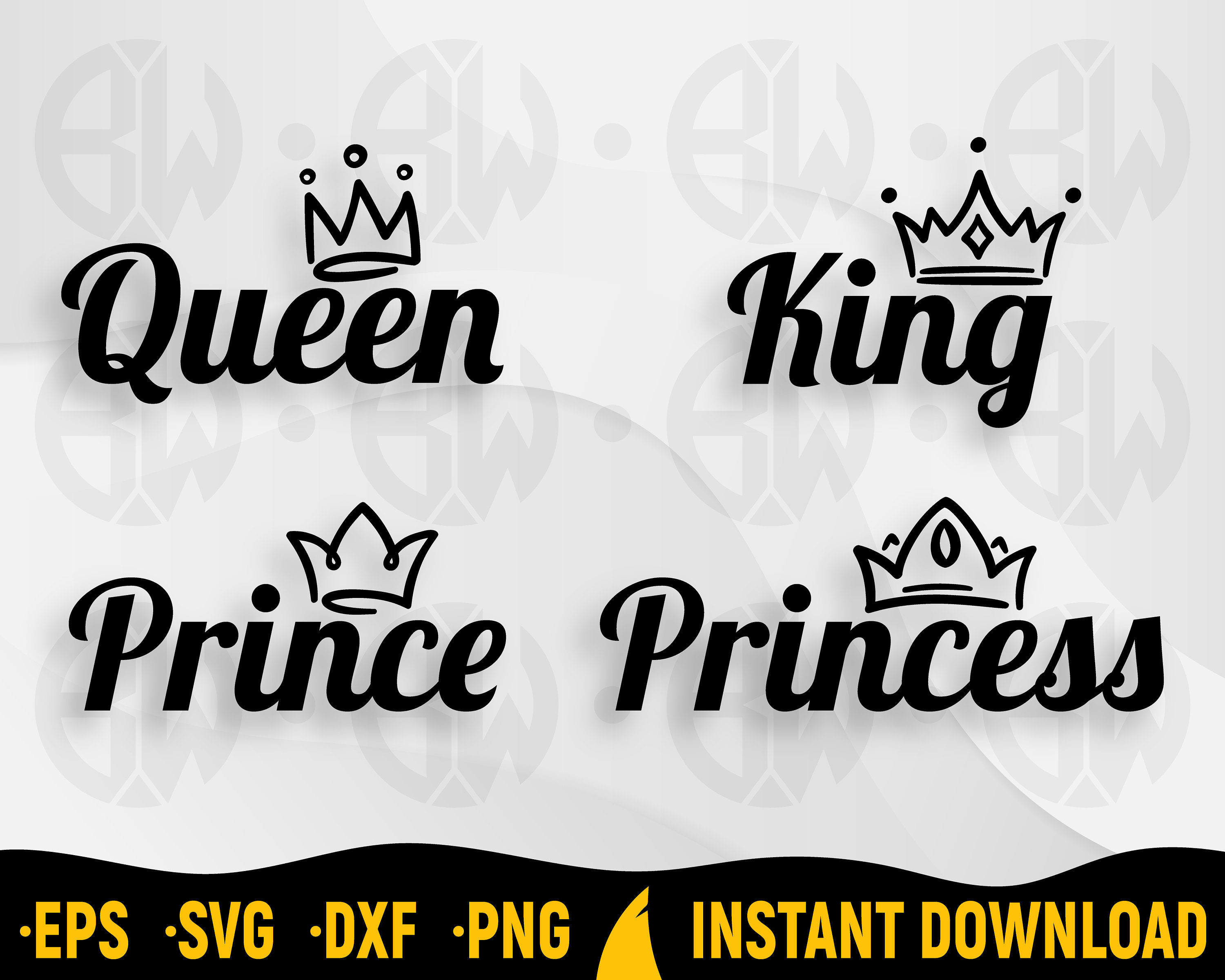king & queen svg, king svg, queen svg, Clipart, Cricut, Silhouette, Cut  File, Vector, Vinyl File, Eps, Png, Dxf, Svg, Pdf