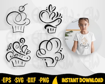 Cupcake SVG Cut File Bundle, Cricut & Silhouette (Digital Download)
