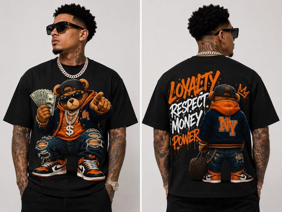 Gangster Teddy Bear PNG Bundle, Hip Hop Bear Clipart, Streetwear Teddy Bear Design, Urban Graffiti Sublimation PNG