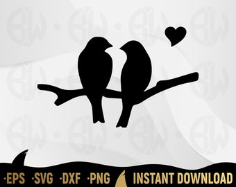 Love Birds on Branch - Etsy