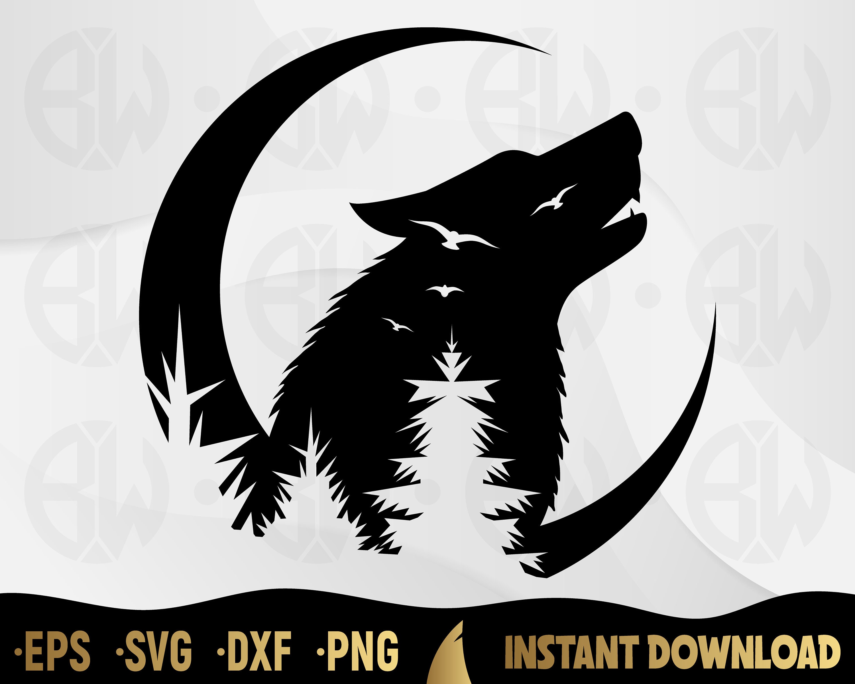 Wolf Moon Svg Wolf Howling Svg Wolf Clipart Wolf Cut File Etsy | Images ...