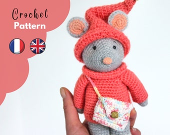 Patron Petite Souris Crochet |PDF| Amigurumi Fée des dents - Français et English pattern