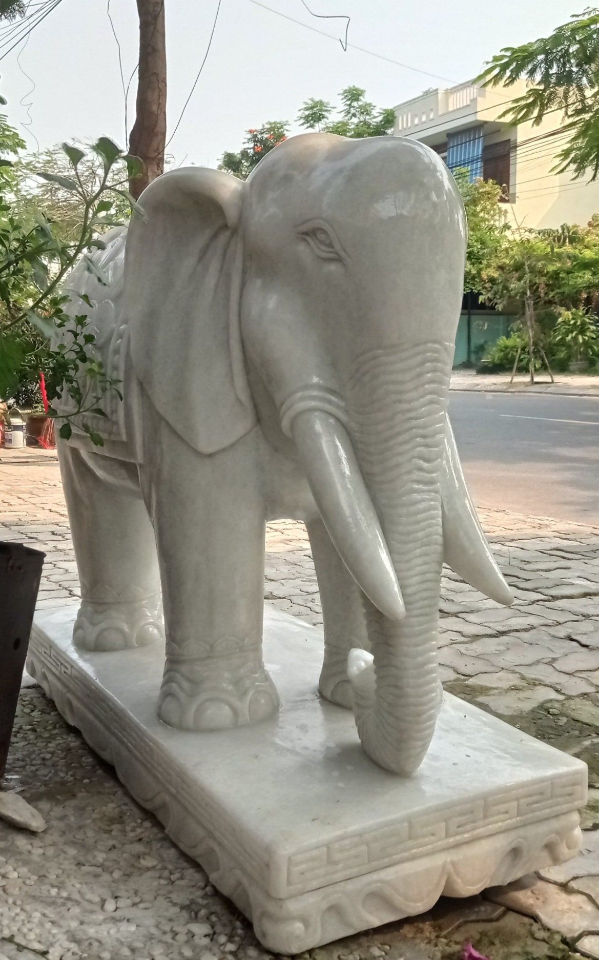 SteinElefantStatue Marmor Elefant für GartenDekor Stein Etsy