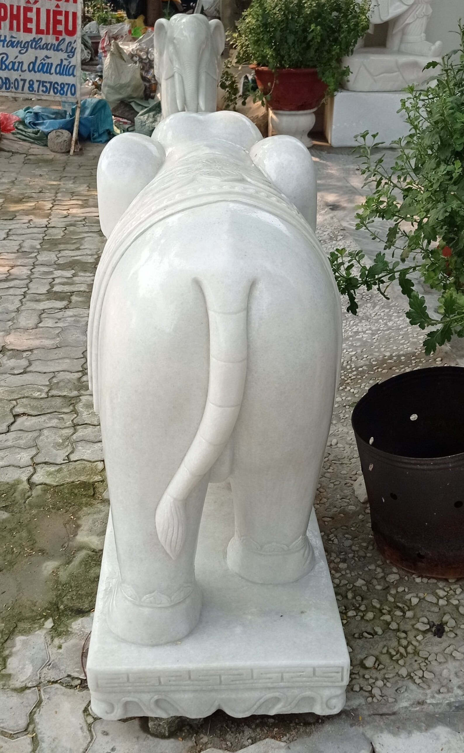 SteinElefantStatue Marmor Elefant für GartenDekor Stein Etsy