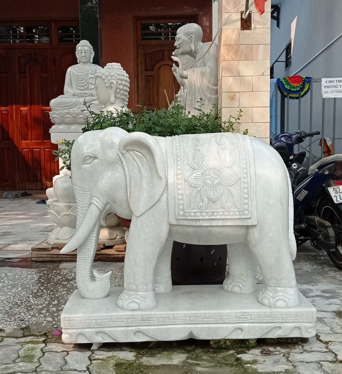 SteinElefantStatue Marmor Elefant für GartenDekor Stein Etsy