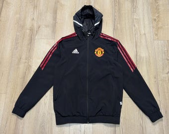 Mens Adidas Manchester United 2022 2023 Windbreaker Jacket Hooded Size S