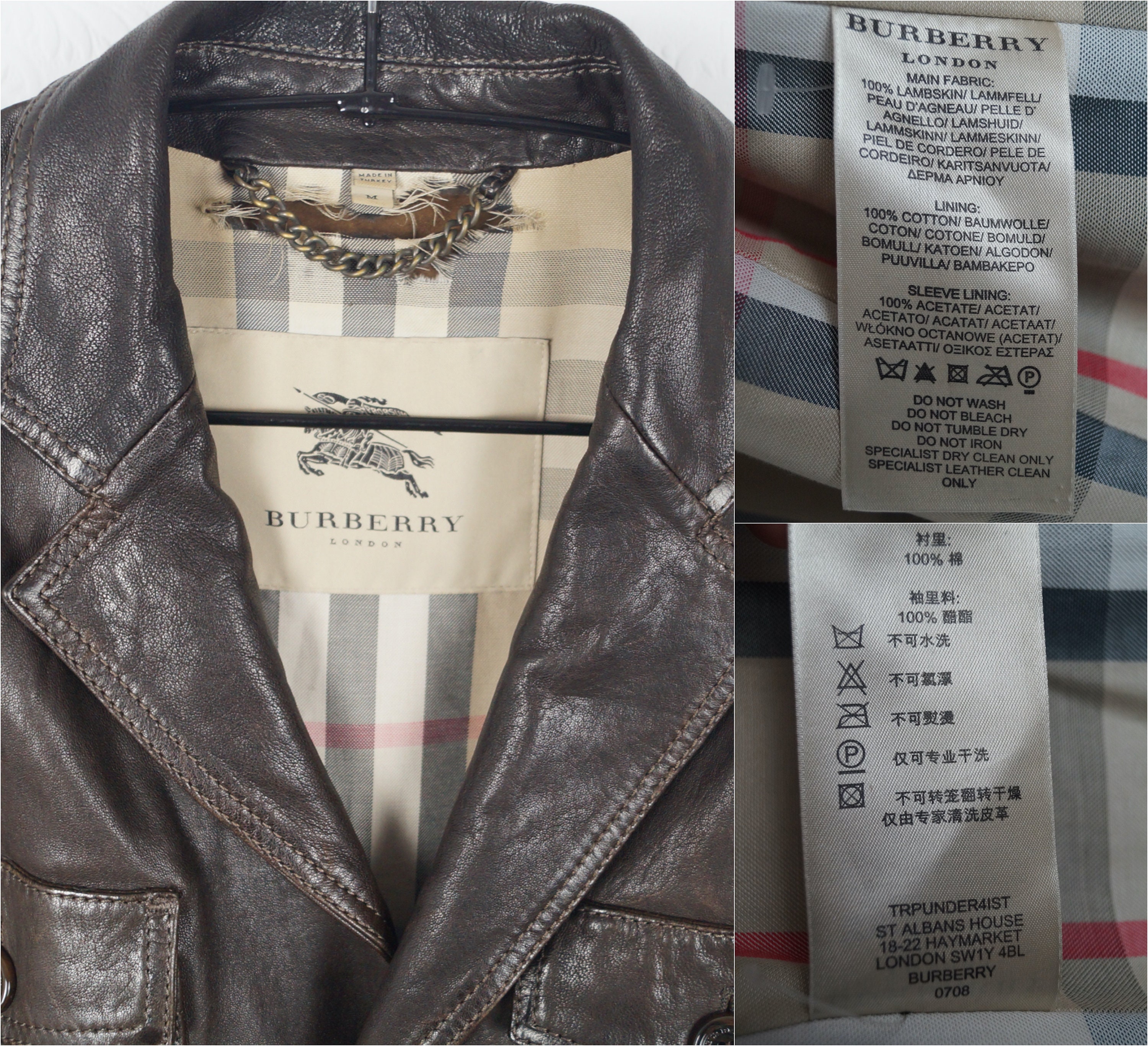 Men's Burberry London Leather Jacket Blazer 100% Lambskin | Etsy Ireland