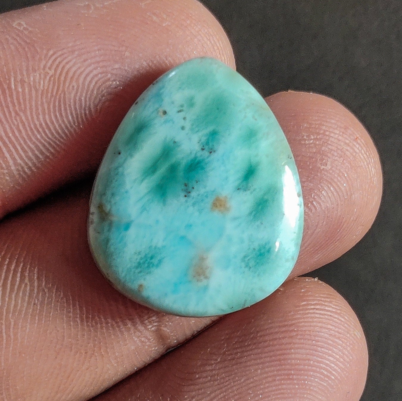 Larimar Top AAA Quality Gemstones Pear Shape Cabochon Natural AAA Top Quality Larimar Gemstones Cabochon 23x15x6mm Approx