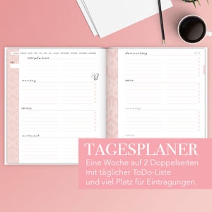 Woman at Work Business Planner for 54 weeks Pink hardcover appointment planner undated with weekly overview & times in German image 2