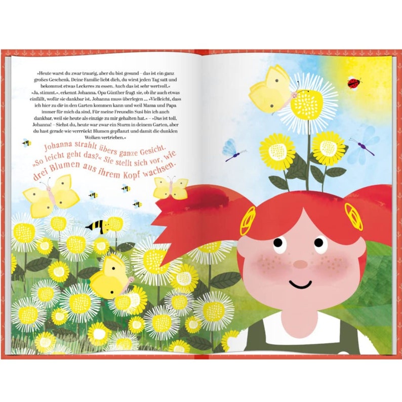 Blumen im Kopf Opa Günther pflanzt gute Gedanken Hardcover Bestseller Kinderbuch über die Macht der Gedanken für Kinder und Erwachsene Bild 2