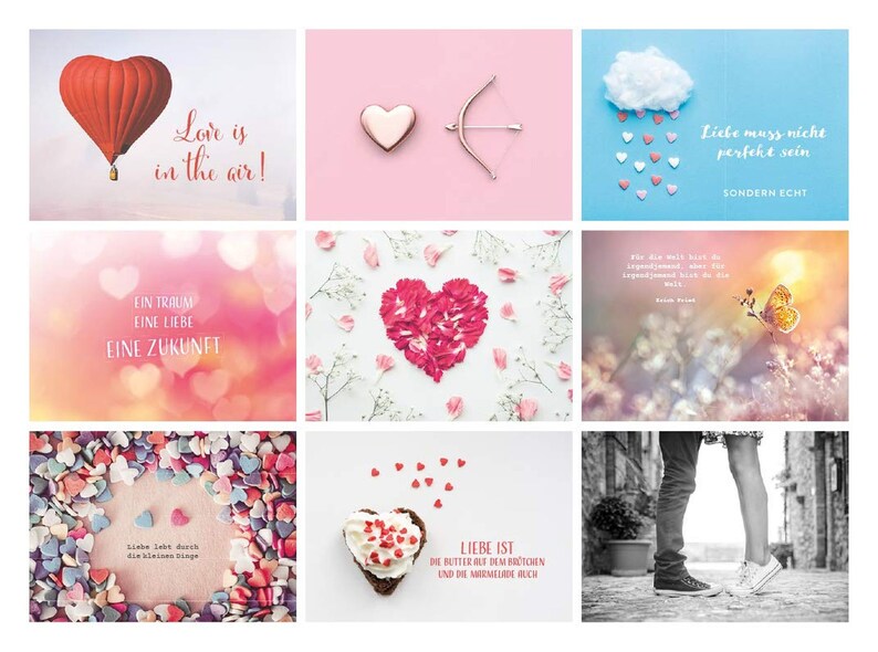 Postkarten Set Hochzeit, 52 Liebespostkarten 1 Jahr jede Woche 1 Karte Kreatives Hochzeitsgeschenk mit romantischen Motiven & Sprüchen. Bild 6