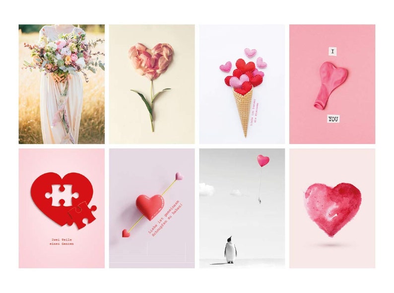 Ensemble de cartes postales de mariage, 52 cartes postales d'amour 1 an chaque semaine 1 carte Cadeau de mariage créatif avec des motifs et des dictons romantiques. image 5